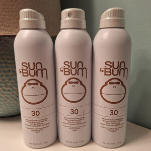Lot of 3 Sun Bum Mineral Sunscreen Spray SPF 30 SUNBUM 4/2026 New Sealed Beach